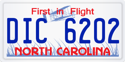 NC license plate DIC6202