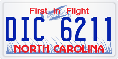 NC license plate DIC6211