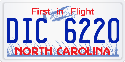 NC license plate DIC6220