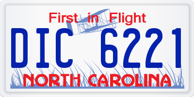 NC license plate DIC6221