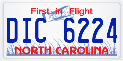 NC license plate DIC6224