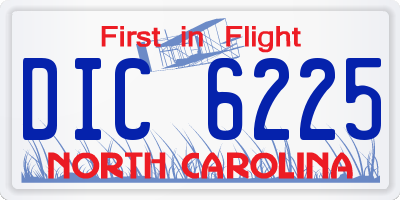 NC license plate DIC6225