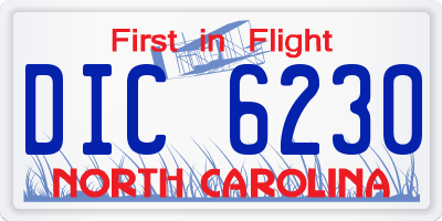 NC license plate DIC6230