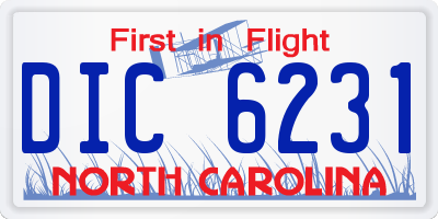 NC license plate DIC6231