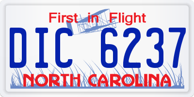 NC license plate DIC6237
