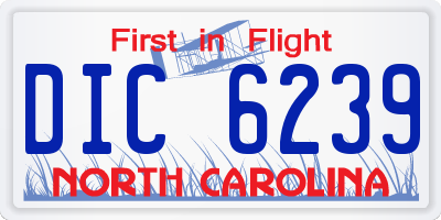 NC license plate DIC6239