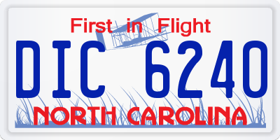 NC license plate DIC6240