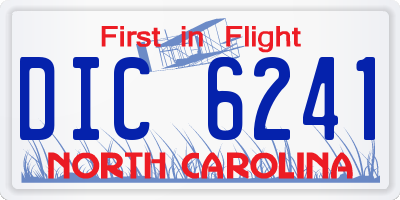 NC license plate DIC6241