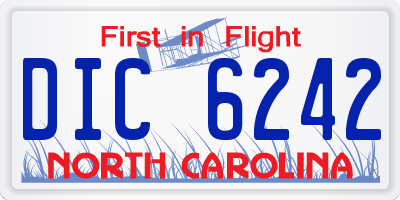 NC license plate DIC6242