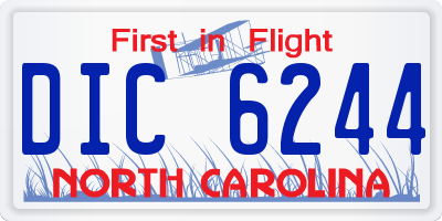 NC license plate DIC6244