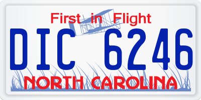 NC license plate DIC6246