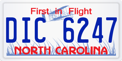 NC license plate DIC6247