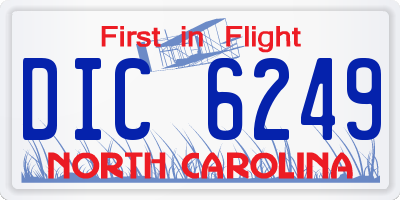 NC license plate DIC6249