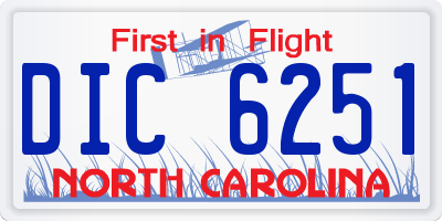 NC license plate DIC6251