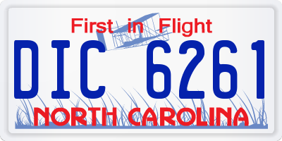 NC license plate DIC6261