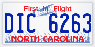 NC license plate DIC6263