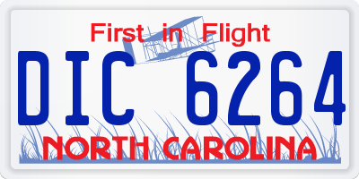 NC license plate DIC6264