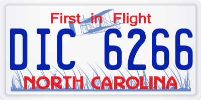 NC license plate DIC6266