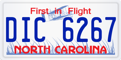 NC license plate DIC6267