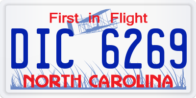 NC license plate DIC6269
