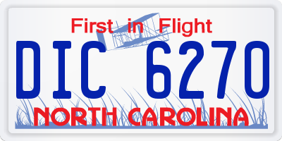 NC license plate DIC6270