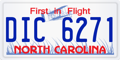 NC license plate DIC6271