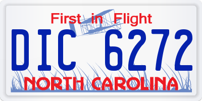 NC license plate DIC6272