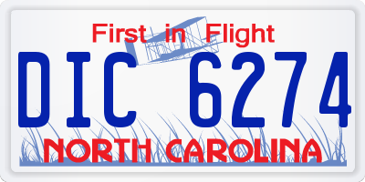 NC license plate DIC6274