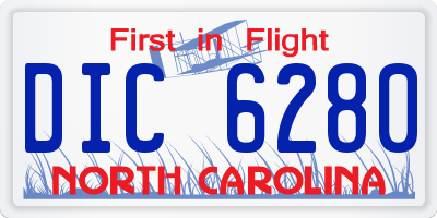 NC license plate DIC6280
