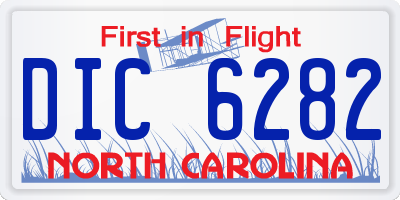 NC license plate DIC6282