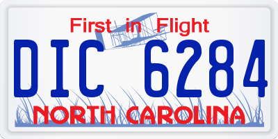 NC license plate DIC6284