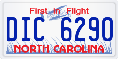 NC license plate DIC6290