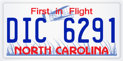 NC license plate DIC6291