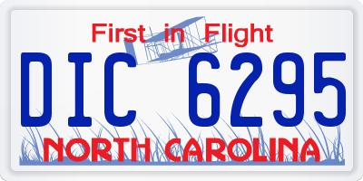 NC license plate DIC6295