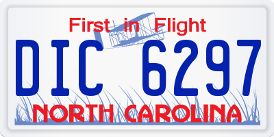 NC license plate DIC6297