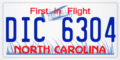 NC license plate DIC6304
