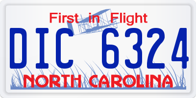 NC license plate DIC6324