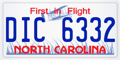NC license plate DIC6332