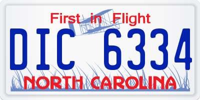 NC license plate DIC6334