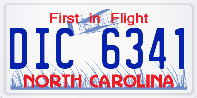 NC license plate DIC6341