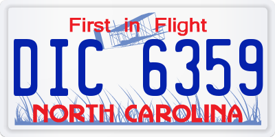NC license plate DIC6359