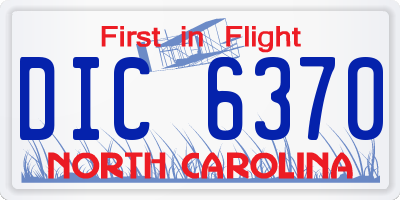 NC license plate DIC6370