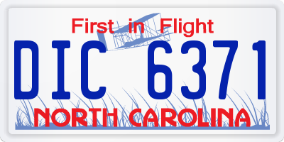 NC license plate DIC6371