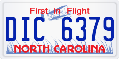 NC license plate DIC6379