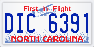 NC license plate DIC6391
