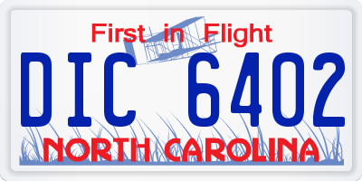 NC license plate DIC6402