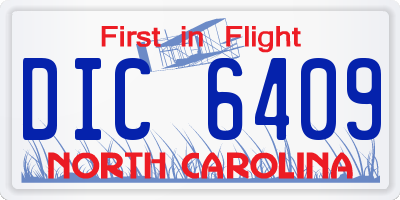 NC license plate DIC6409