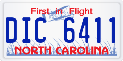 NC license plate DIC6411