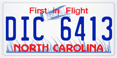 NC license plate DIC6413