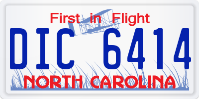 NC license plate DIC6414